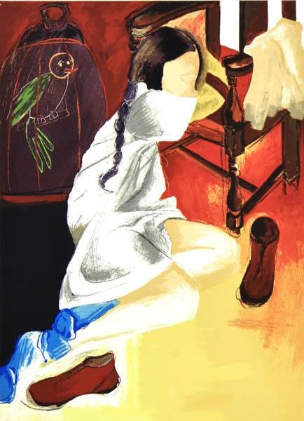 7239 - Irene Gomes - Serigrafia 18/199 - Menina da Trança - 50x70cm