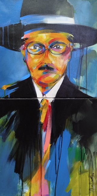 7566 - Paulo Conceição - Acrílico sobre tela - Díptico - 40x80cm