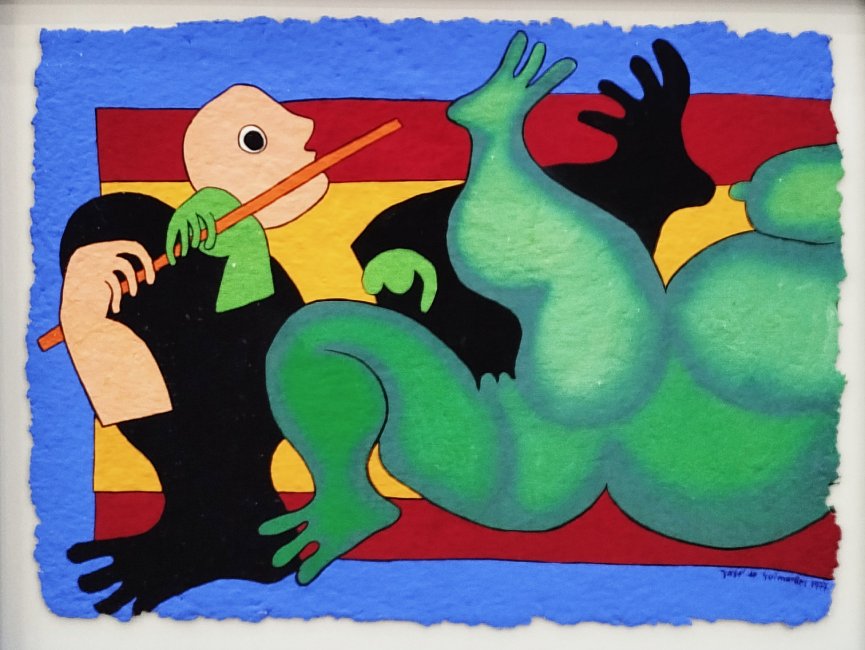 7575 - José Guimarães - Guache s/Pasta de Papel - 1977 - 46x36cm