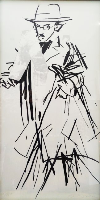 7630 - Júlio Pomar - Serigrafia díptico 29/150 - Fernando Pessoa - 65x150cm