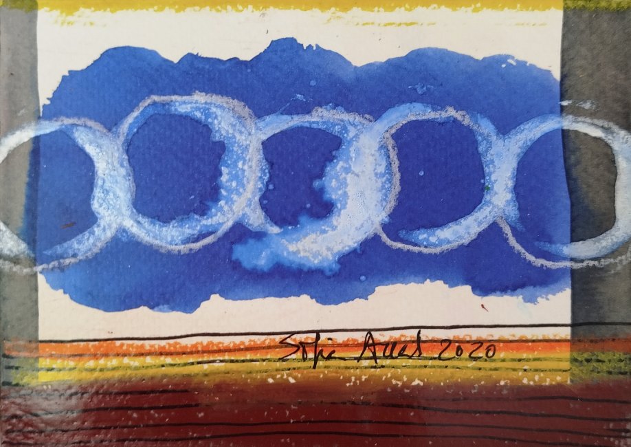 7655 - Sofia Areal - Acrílico s/Papel - 2020 - 14,5x10,5cm