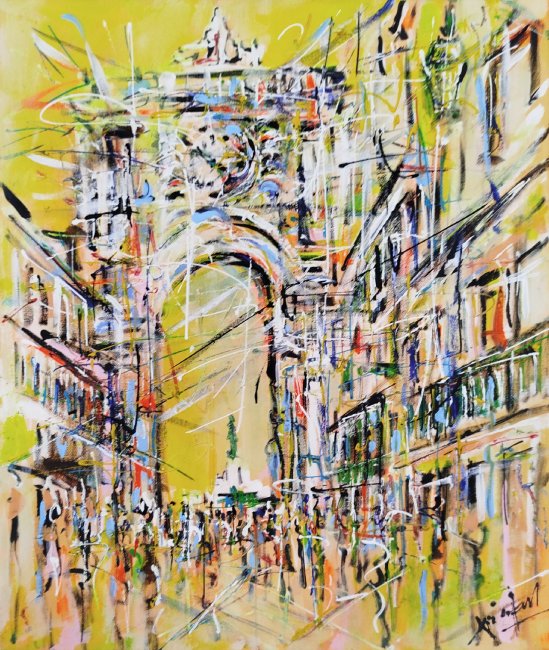 7690 - Xico Fran - O Arco - Acrílico e pastel de óleo s/Tela - 2025 - 50x60cm
